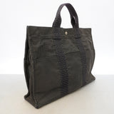 【6hf6051】エルメス トートバッグ エールラインMM ナイロン グレー シルバー金具【中古】メンズ レディース ユニセックス