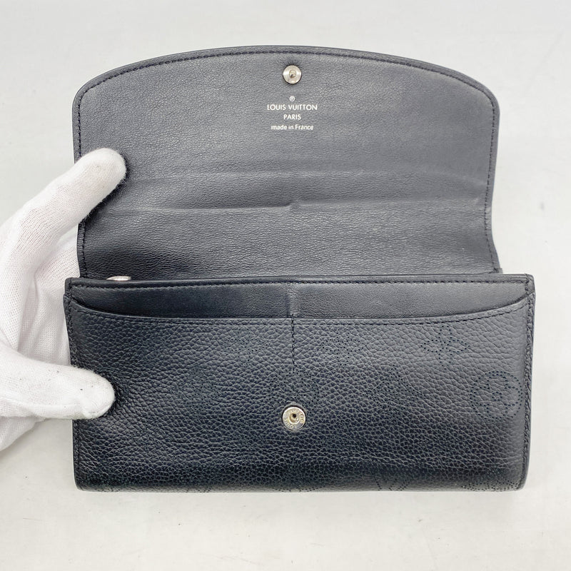 【6hf6064】ルイヴィトン 長財布 マヒナ ポルトフォイユイリス M60143 ノワール【中古】レディース