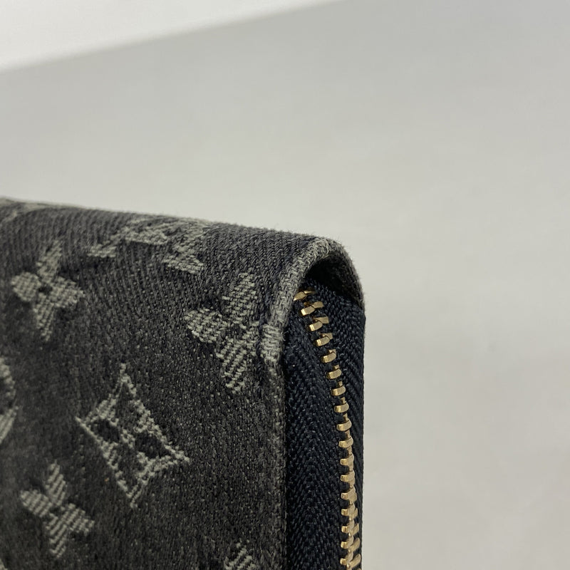 【6hf6094】ルイヴィトン 長財布 モノグラム・デニム ジッピーウォレット M95614 ノワール【中古】メンズ レディース ユニセックス