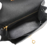 【6hf6099-g】エルメス ハンドバッグ ケリー25 ヴォーエプソン ブラック ゴールド金具 K刻印 2wayバッグ【中古】レディース