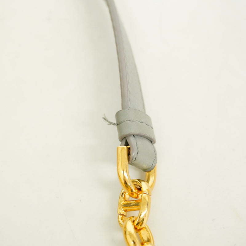 【6hf6101】クリスチャンディオール ショルダーバッグ カナージュ カロ レザー グレー ゴールド金具【中古】レディース