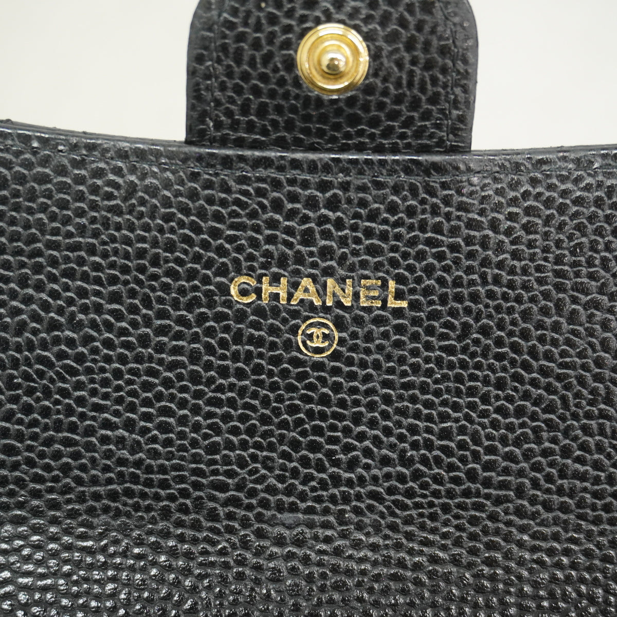 【6hf6110】シャネル 長財布 マトラッセ キャビアスキン ブラック ゴールド金具【中古】レディース