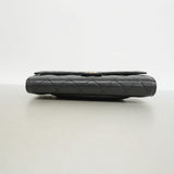 【6hf6110】シャネル 長財布 マトラッセ キャビアスキン ブラック ゴールド金具【中古】レディース