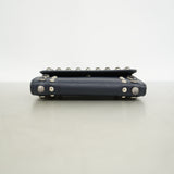 【6hf6111】プラダ 三つ折り財布 サフィアーノ レザー ネイビー シルバー金具【中古】レディース