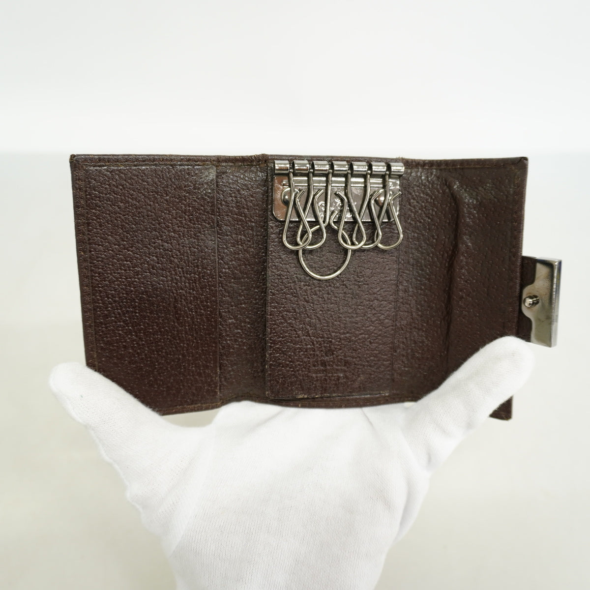 【6hf6112】グッチ キーケース GGキャンバス 118101 キャンバス レザー ベージュ シルバー金具【中古】メンズ レディース ユニセックス