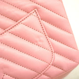 【6hf6114】シャネル ショルダーバッグ Vステッチ Wチェーン 2.55 レザー ピンク シルバー金具【中古】レディース