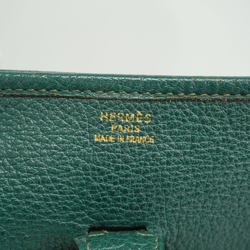 【6hf6115】エルメス ショルダーバッグ エヴリン1GM アルデンヌ グリーン ゴールド金具 □C刻印【中古】レディース