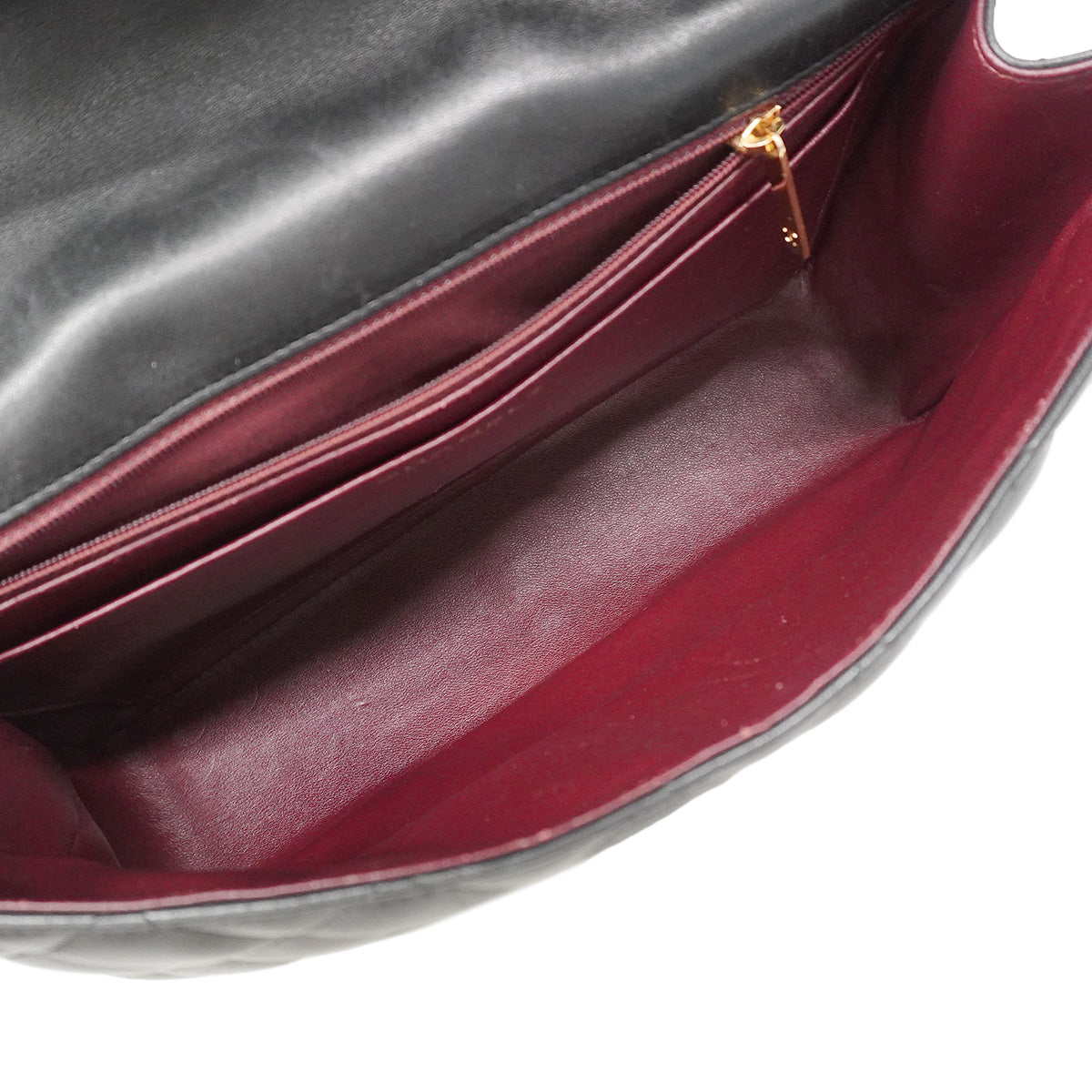 【6hf6121】シャネル ショルダーバッグ デカマトラッセ Wチェーン ラムスキン ブラック ゴールド金具【中古】レディース
