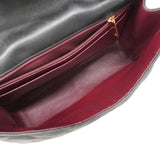 【6hf6121】シャネル ショルダーバッグ デカマトラッセ Wチェーン ラムスキン ブラック ゴールド金具【中古】レディース