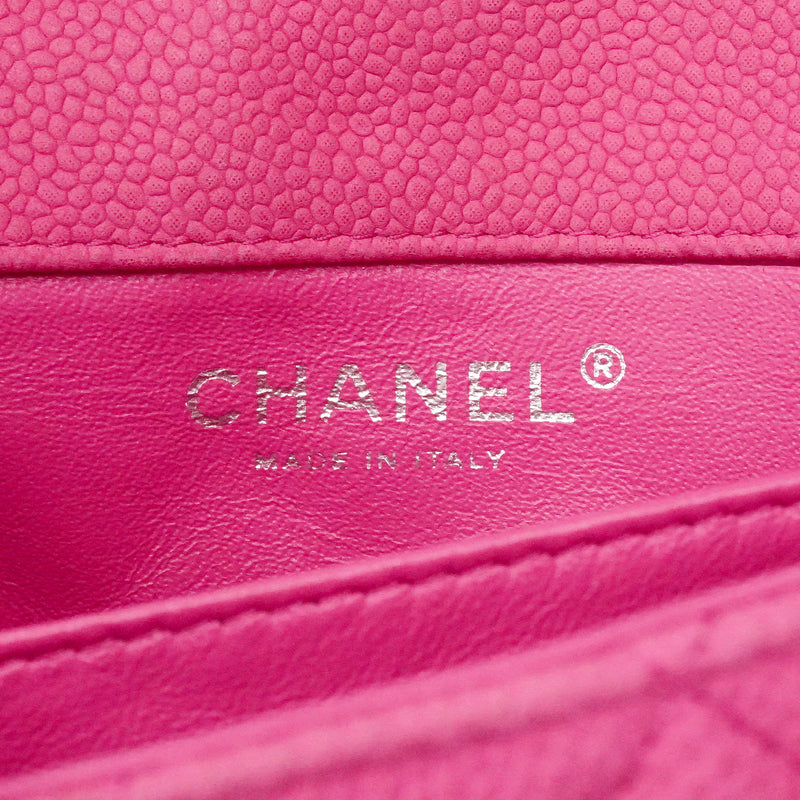 【6hf6122】シャネル ショルダーバッグ マトラッセ チェーンショルダー キャビアスキン ピンク シルバー金具【中古】レディース