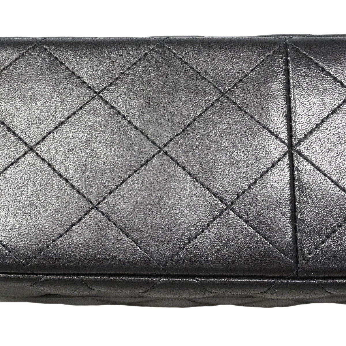 【6hf6123】シャネル ショルダーバッグ デカマトラッセ Wフラップ Wチェーン ラムスキン ブラック ゴールド金具【中古】レディース