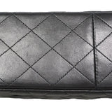 【6hf6123】シャネル ショルダーバッグ デカマトラッセ Wフラップ Wチェーン ラムスキン ブラック ゴールド金具【中古】レディース