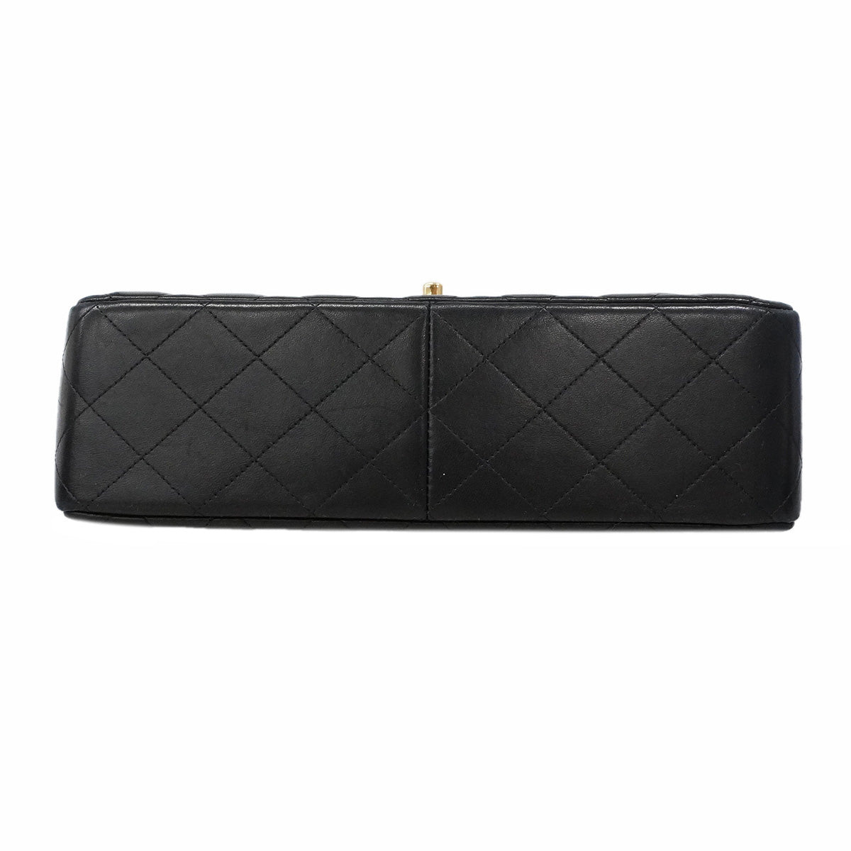 【6hf6123】シャネル ショルダーバッグ デカマトラッセ Wフラップ Wチェーン ラムスキン ブラック ゴールド金具【中古】レディース