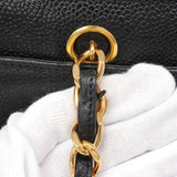 【6hf6126】シャネル ハンドバッグ キャビアスキン ブラック ゴールド金具【中古】レディース