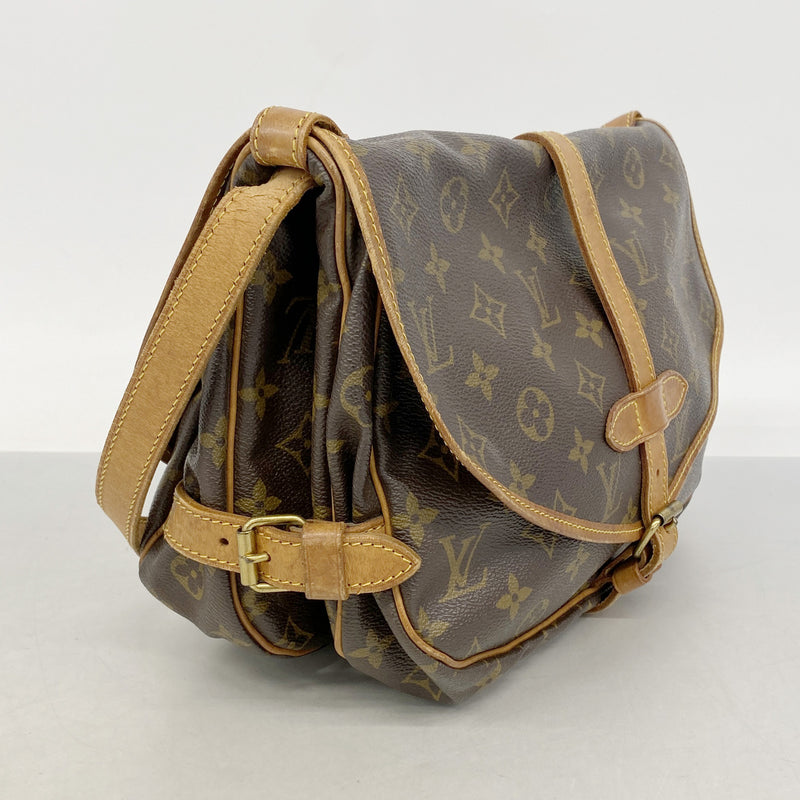 【6hf6153】ルイヴィトン ショルダーバッグ モノグラム ソミュール30 M42256 ブラウン【中古】レディース
