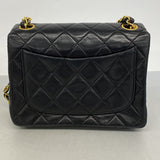 【6hf6154】シャネル ショルダーバッグ ミニマトラッセ チェーンショルダー ラムスキン ブラック ゴールド金具【中古】レディース