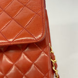 【6hf6155】シャネル ショルダーバッグ マトラッセ チェーンショルダー ラムスキン レッド ゴールド金具【中古】レディース