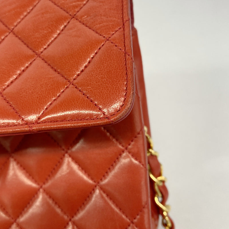 【6hf6155】シャネル ショルダーバッグ マトラッセ チェーンショルダー ラムスキン レッド ゴールド金具【中古】レディース