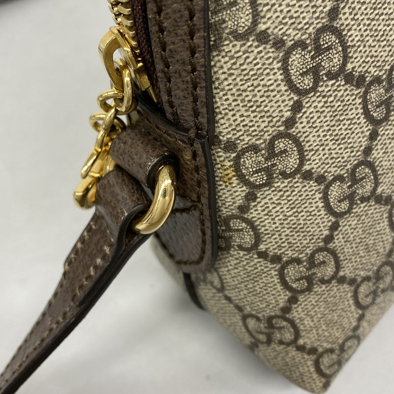 【6hf6156】グッチ ショルダーバッグ オフィディア 499621 レザー ブラウン ベージュ ゴールド金具【中古】レディース