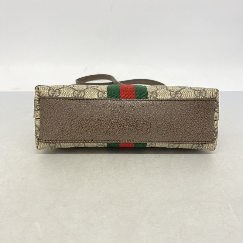【6hf6156】グッチ ショルダーバッグ オフィディア 499621 レザー ブラウン ベージュ ゴールド金具【中古】レディース
