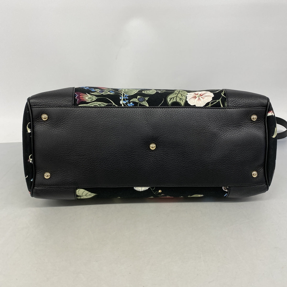 【6hf6157】グッチ トートバッグ GGブルームス バンブー 323658 キャンバス ブラック マルチカラー シャンパンゴールド金具 2wayバッグ【中古】レディース