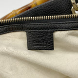 【6hf6157】グッチ トートバッグ GGブルームス バンブー 323658 キャンバス ブラック マルチカラー シャンパンゴールド金具 2wayバッグ【中古】レディース