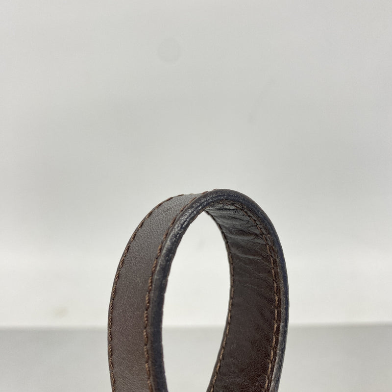 【6hf6159】フェンディ ハンドバッグ ズッカ マンマバケット ナイロンキャンバス ブラウン シルバー金具【中古】レディース