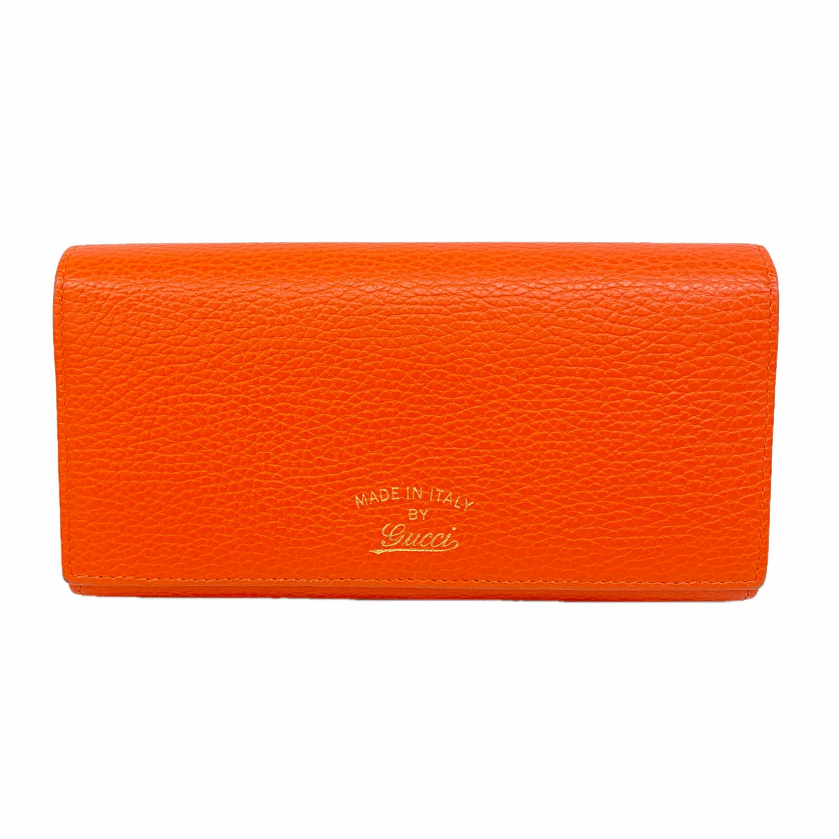 【6hf6161】グッチ 長財布 スウィング 354498 レザー オレンジ シャンパンゴールド金具【中古】レディース