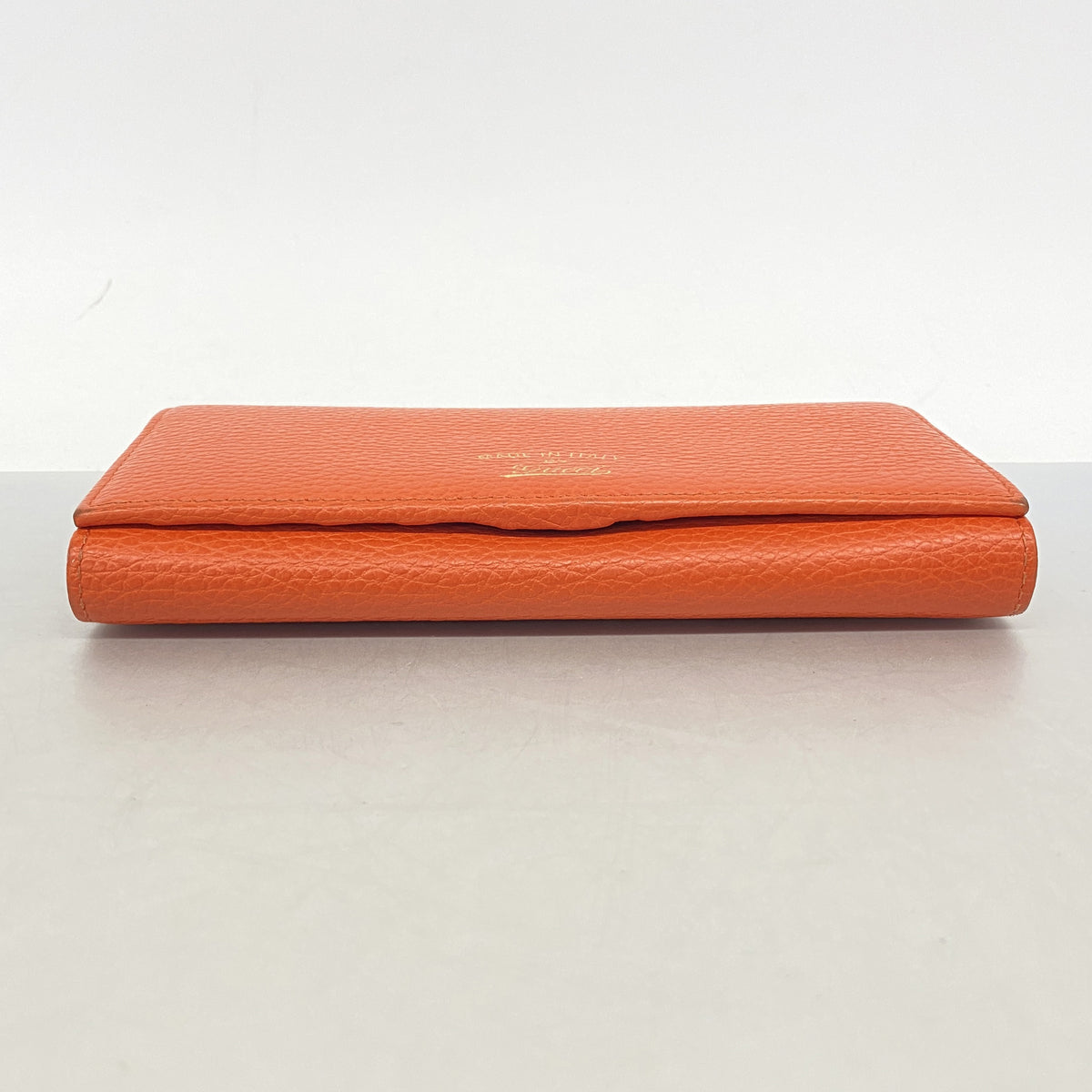 【6hf6161】グッチ 長財布 スウィング 354498 レザー オレンジ シャンパンゴールド金具【中古】レディース