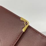【6hf6163】カルティエ 三つ折り財布 マスト レザー ボルドー ゴールド金具【中古】レディース