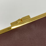 【6hf6163】カルティエ 三つ折り財布 マスト レザー ボルドー ゴールド金具【中古】レディース