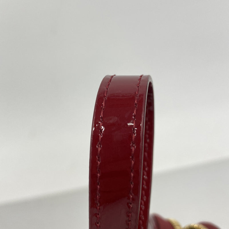 【6hf6165】クリスチャンディオール ハンドバッグ カナージュ エナメル ボルドー ゴールド金具 2wayバッグ【中古】レディース