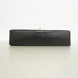 【6hf6183】シャネル ショルダーバッグ マトラッセ Wフラップ Wチェーン ラムスキン ブラック ゴールド金具【中古】レディース