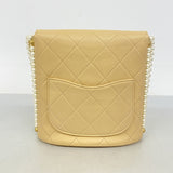 【6hf6189】シャネル ショルダーバッグ マトラッセ ラムスキン ベージュ ゴールド金具【中古】レディース