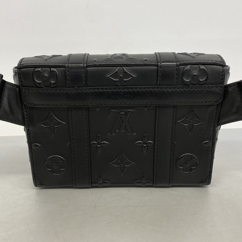 【6hf6193】ルイヴィトン ボディバッグ モノグラム･シール トランクスリングバッグ M57952 ブラック【中古】メンズ