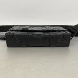 【6hf6193】ルイヴィトン ボディバッグ モノグラム･シール トランクスリングバッグ M57952 ブラック【中古】メンズ