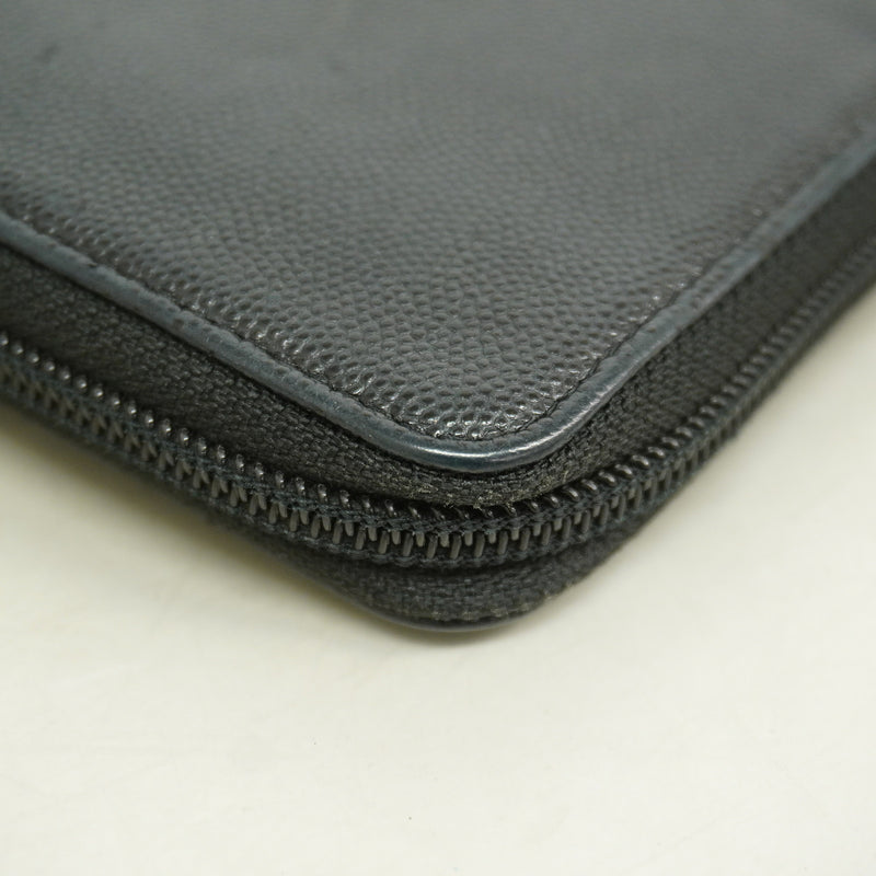 【6hf6197】シャネル 長財布 キャビアスキン ブラック ゴールド金具【中古】レディース