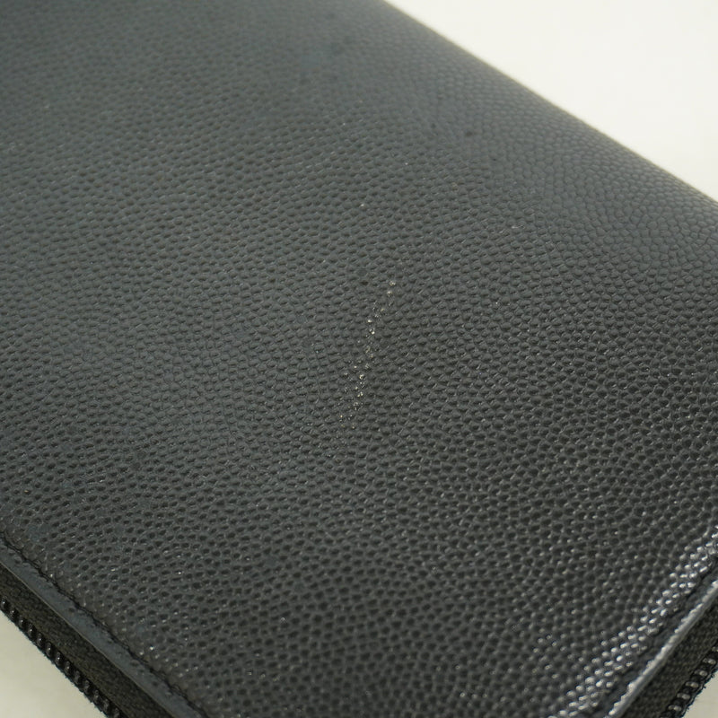【6hf6197】シャネル 長財布 キャビアスキン ブラック ゴールド金具【中古】レディース