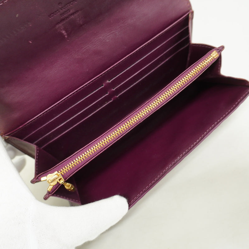 【6hf6215】ルイヴィトン 長財布 ヴェルニ ポルトフォイユサラ M93577 ヴィオレット【中古】レディース