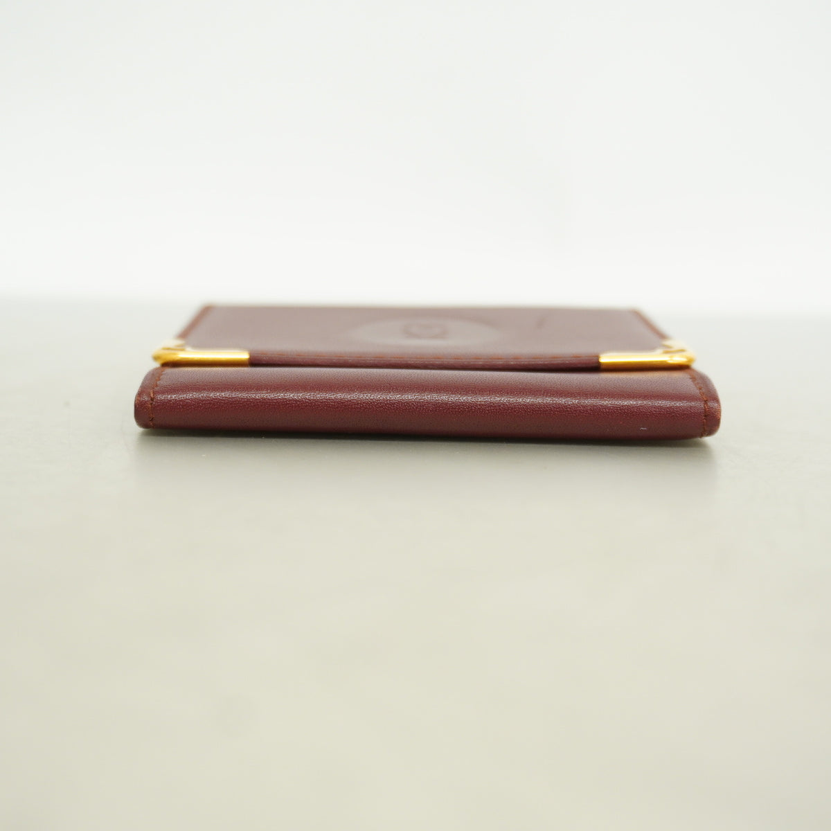 【6hf6218】カルティエ コインケース マスト レザー ボルドー ゴールド金具【中古】メンズ レディース ユニセックス
