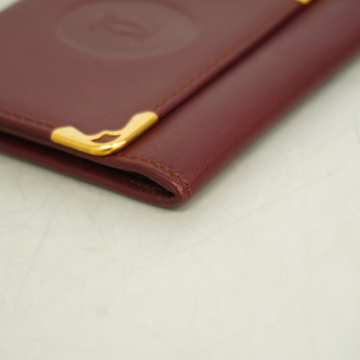 【6hf6218】カルティエ コインケース マスト レザー ボルドー ゴールド金具【中古】メンズ レディース ユニセックス