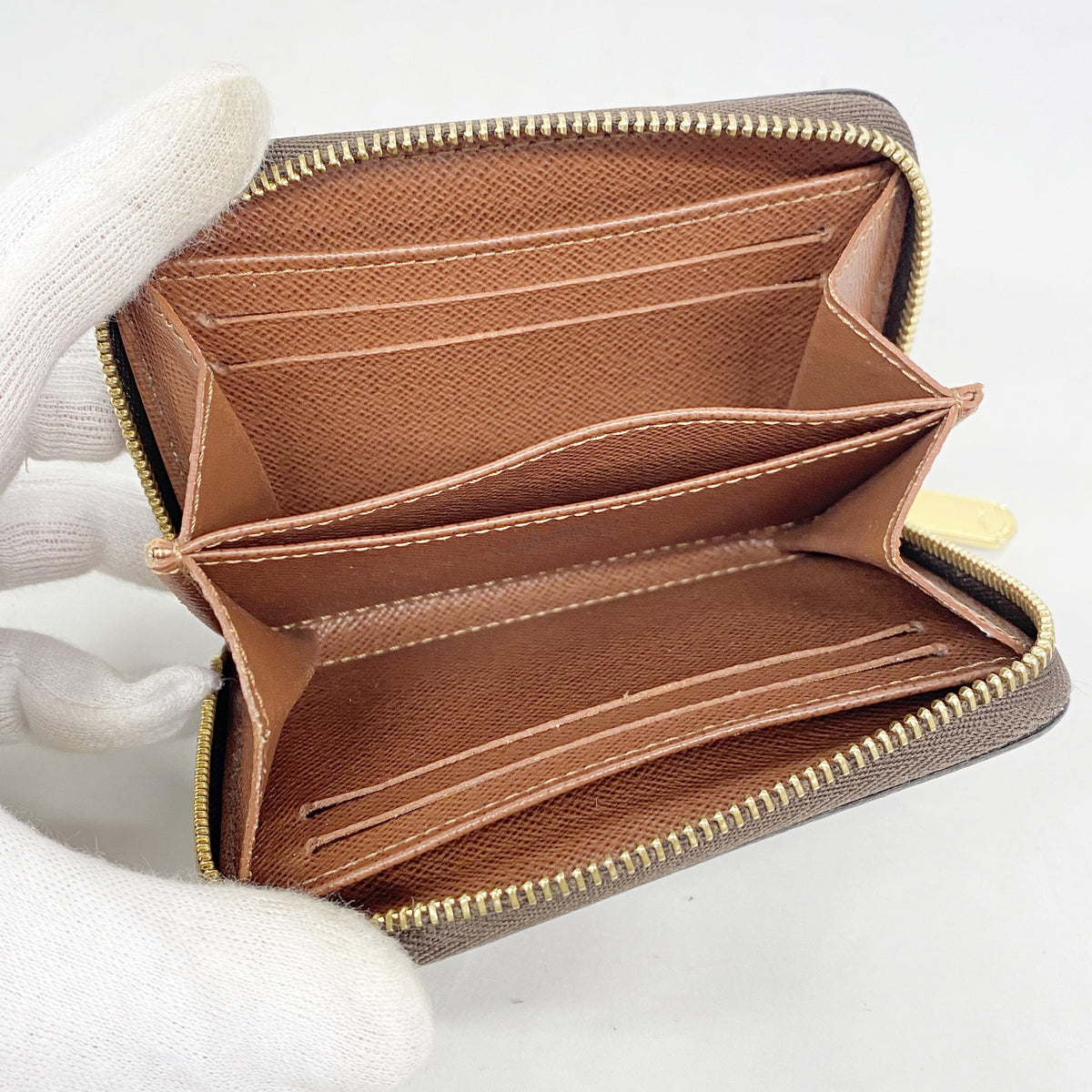 【6hf6227】ルイヴィトン コインケース モノグラム ジッピーコインパース M60067 ブラウン【中古】メンズ レディース ユニセックス