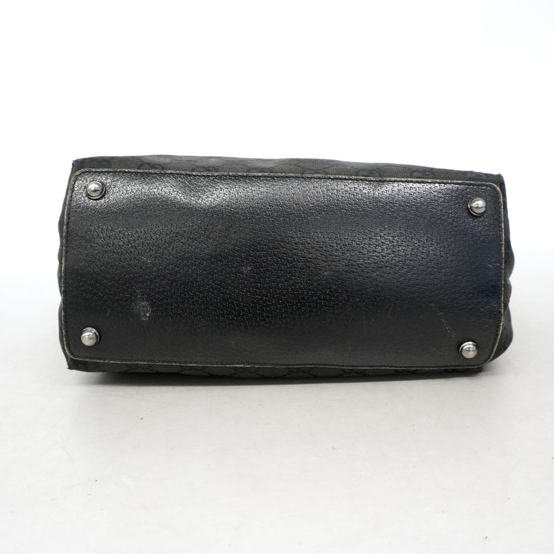 【6hf6231】グッチ トートバッグ GGキャンバス 120836 ブラック シルバー金具【中古】レディース
