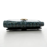 【6hf6232】グッチ 財布 ホースビット 145748 エナメル グリーン ゴールド金具【中古】レディース