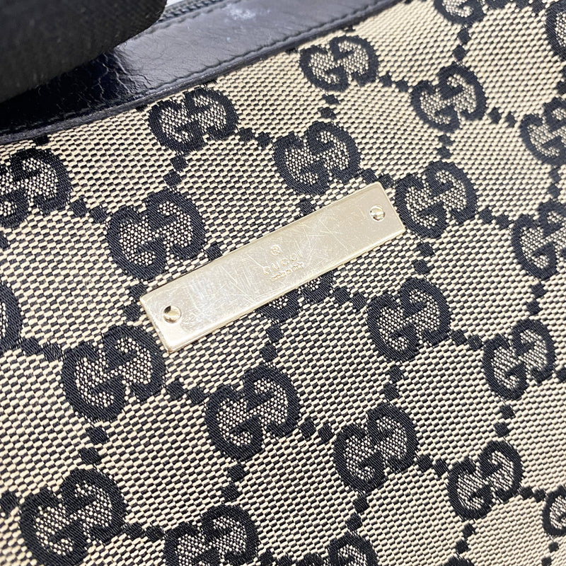 【6hf6239】グッチ ショルダーバッグ GGキャンバス 019 0432 キャンバス ベージュ ブラック シャンパンゴールド金具【中古】レディース