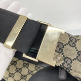 【6hf6239】グッチ ショルダーバッグ GGキャンバス 019 0432 キャンバス ベージュ ブラック シャンパンゴールド金具【中古】レディース
