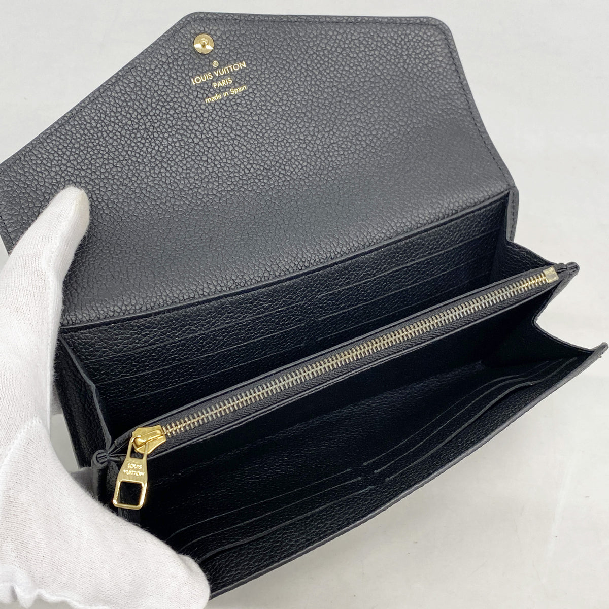 【6hf6247】ルイヴィトン 長財布 モノグラム・アンプラント バイカラー ポルトフォイユサラ M80496 ブラック ベージュ【中古】レディース