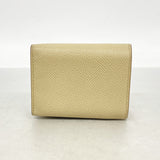【6hf6248】クリスチャンディオール 三つ折り財布 レザー ベージュ ゴールド金具【中古】レディース