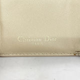 【6hf6248】クリスチャンディオール 三つ折り財布 レザー ベージュ ゴールド金具【中古】レディース
