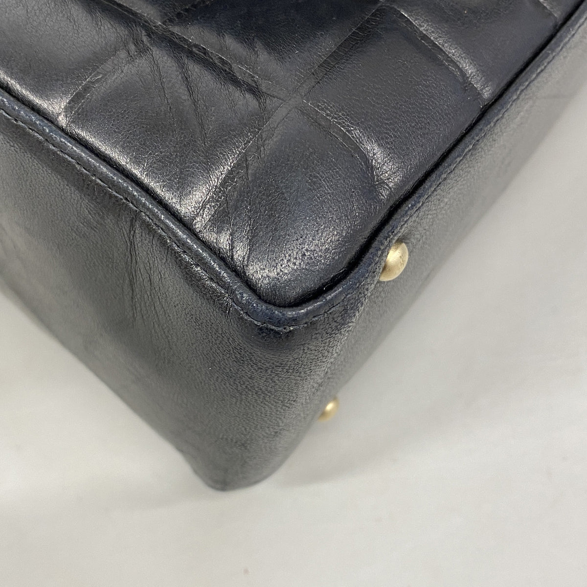 【6hf6258】シャネル トートバッグ チョコバー ラムスキン ブラック ゴールド金具【中古】レディース